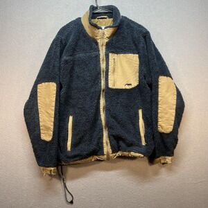 Mountain Khakis Fourteener Fleece Jacket Mens Large Blue Sherpa Lined Outdoor